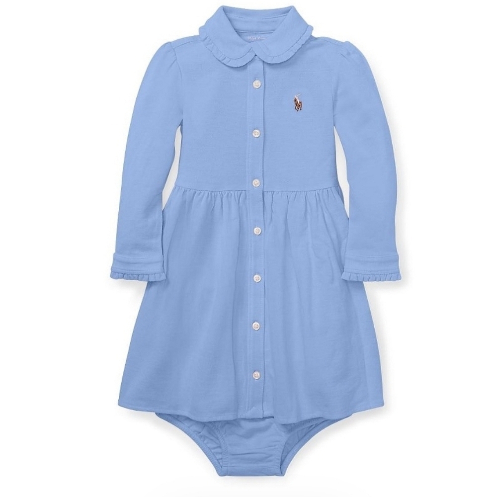 Polo Ralph Lauren Baby Girl Long-Sleeved Dress & Bloomers